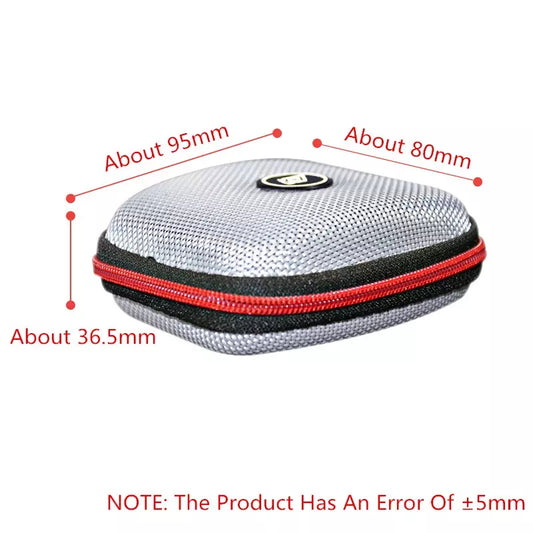 KZ headphone case, made of hard woven canvas with zipper and pocket, Silver