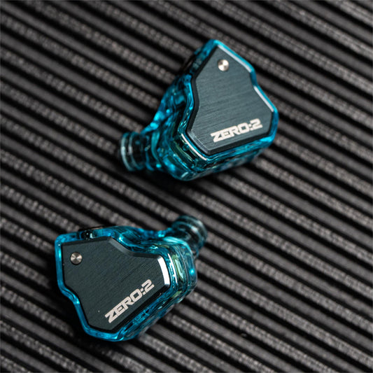 Casti 7Hz x Crinacle Zero 2, Driver dinamic de 10 mm, cablu detasabil cu fir OFC si Microfon , Hi-Fi Sound, jack 3.5, IEM, Albastru