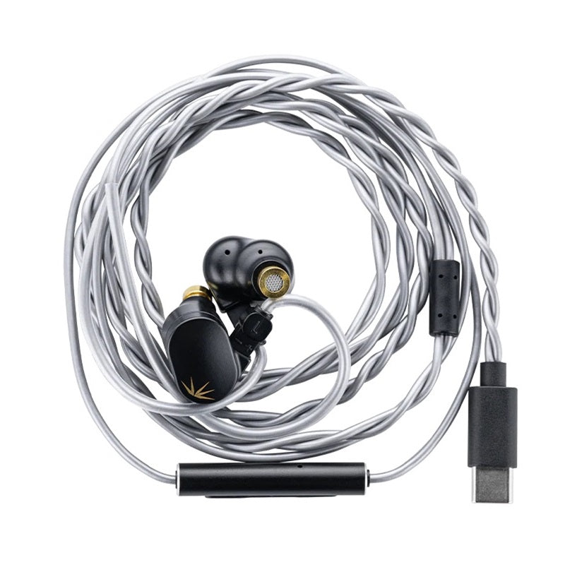 Moondrop CHU II IEM headphones, interchangeable cable, IEM, 10mm dynamic driver, full zinc alloy, Case, With HD microphone, USB-C, DSP, Black