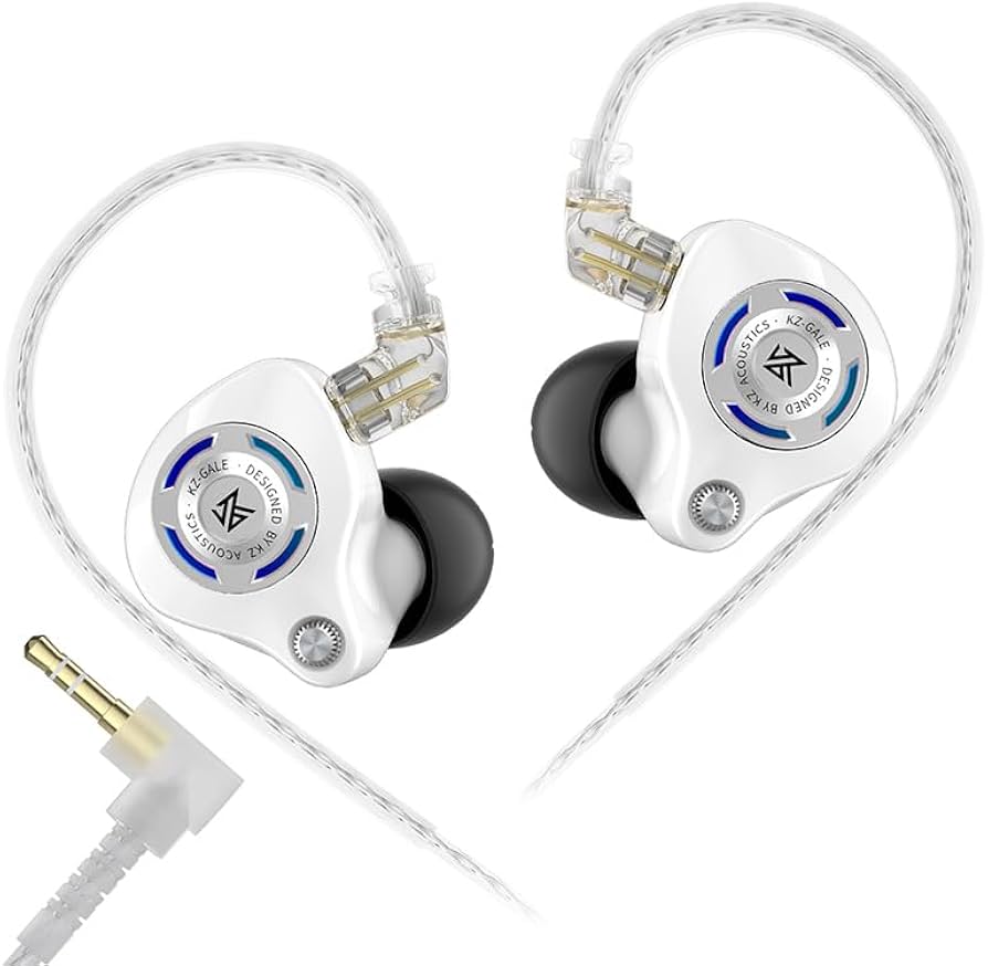 KZ Eldar Kopfhörer, In-Ear-Monitor, HiFi mit 10 mm dynamischem Einzeltreiber, abnehmbares Kabel mit HD-Mikrofon, Weiß