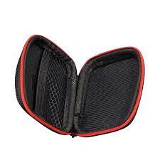 KZ headphone case, made of hard woven canvas with zipper and pocket, Black