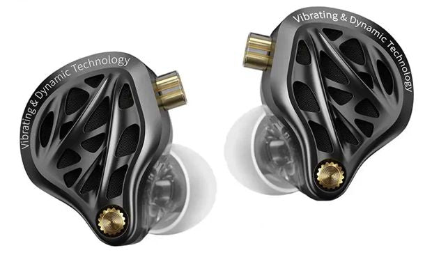 KZ Acoustics Vibe X Kopfhörer, HiFi mit 13 mm Vibrations-Treiber, Dual-Hybrid-Treiber, In-Ear-IEM-Monitor, ergonomisches Design, 3,5-mm-Klinke mit HD-Mikrofon, Schwarz