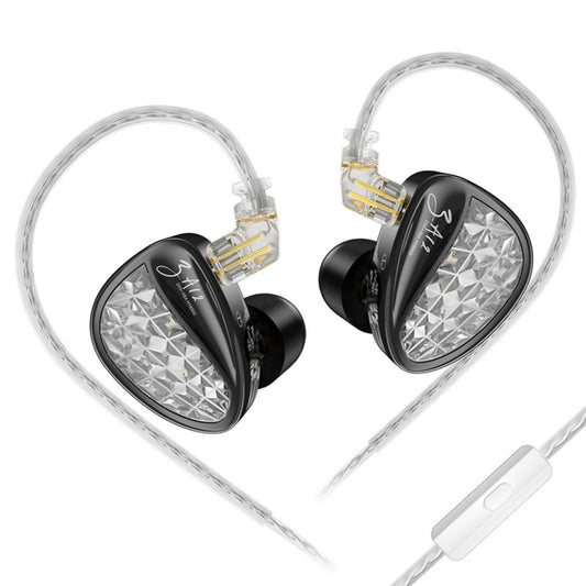 KZ ZA12 Schwarz – Hybrid-IEM 2DD + 4BA mit Mikrofon und Tuning-Schalter