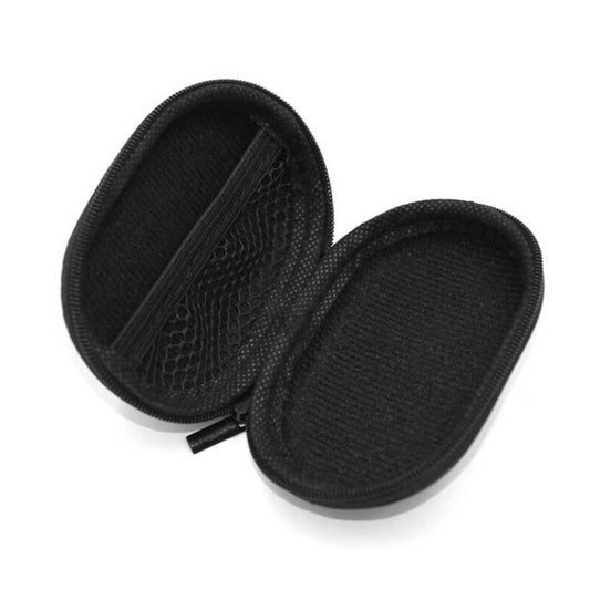 Headphone Case KZ Brand PU Leather, Oval Box, Portable Travel Pocket, Black