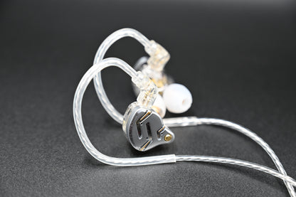 Casti KZ ZS12 PRO 2, Hibride 6 drivere 5BA+1DD, sunet clar HiFi si bas captivant, pentru gaming, muzicieni, cantareti, audiofili, cablu Jack 3.5 Microfon HD, Argintiu