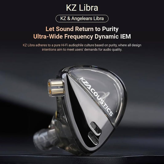 KZ X Angelears Libra X In-Ear-Kopfhörer, dynamischer Balanced-Treiber, ultraweite Frequenz, HiFi, 3,5-mm-Klinkenkabel mit Dual-Mikrofon, Silber