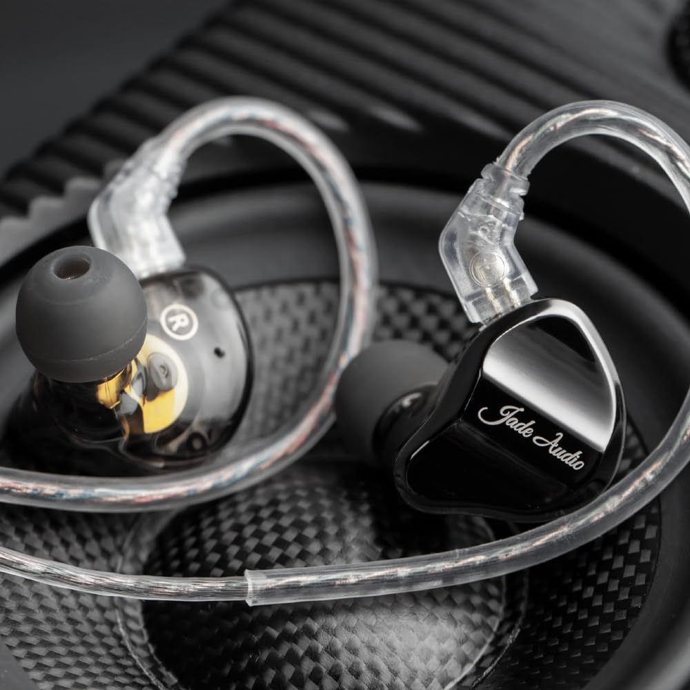 FiiO JadeAudio JD1 Kopfhörer, 10-mm-LCP-Dynamiktreiber, Hi-Fi Res, USB-C-Kabel mit integriertem DAC und HD-Mikrofon, Schwarz