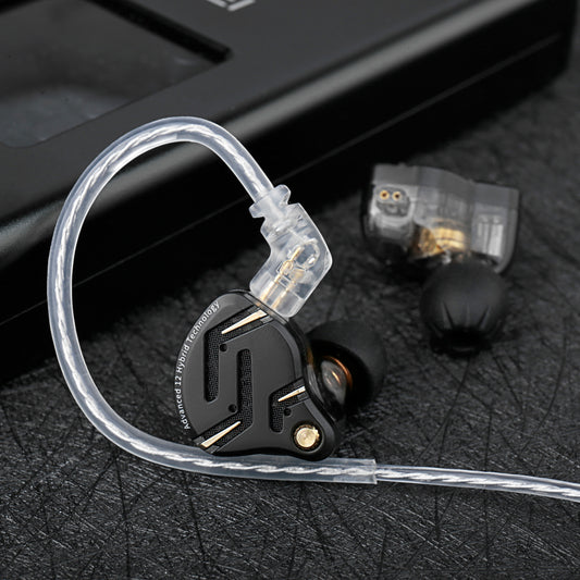 KZ ZS12 Pro 2 Schwarz – Hybrid-IEM 1DD + 5BA mit Mikrofon