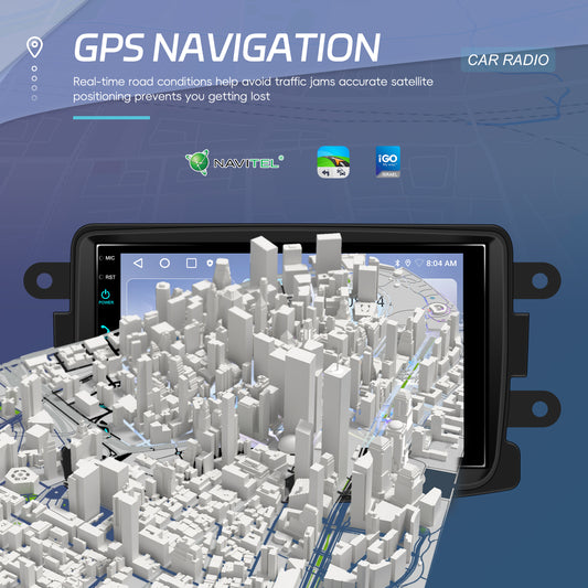Navigatie Android SonorX A4233, sistem Android 15, Pentru Dacia si Renault, Ecran 7inch IPS, 2GB+64GB, Carplay, Android Auto, Bluetooth, Wi-fi, GPS, Negru
