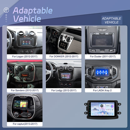 Android-Navigation SonorX A4233, Android 15-System, für Dacia und Renault, 7-Zoll-IPS-Bildschirm, 2 GB + 64 GB, CarPlay, Android Auto, Bluetooth, Wi-Fi, GPS, Schwarz