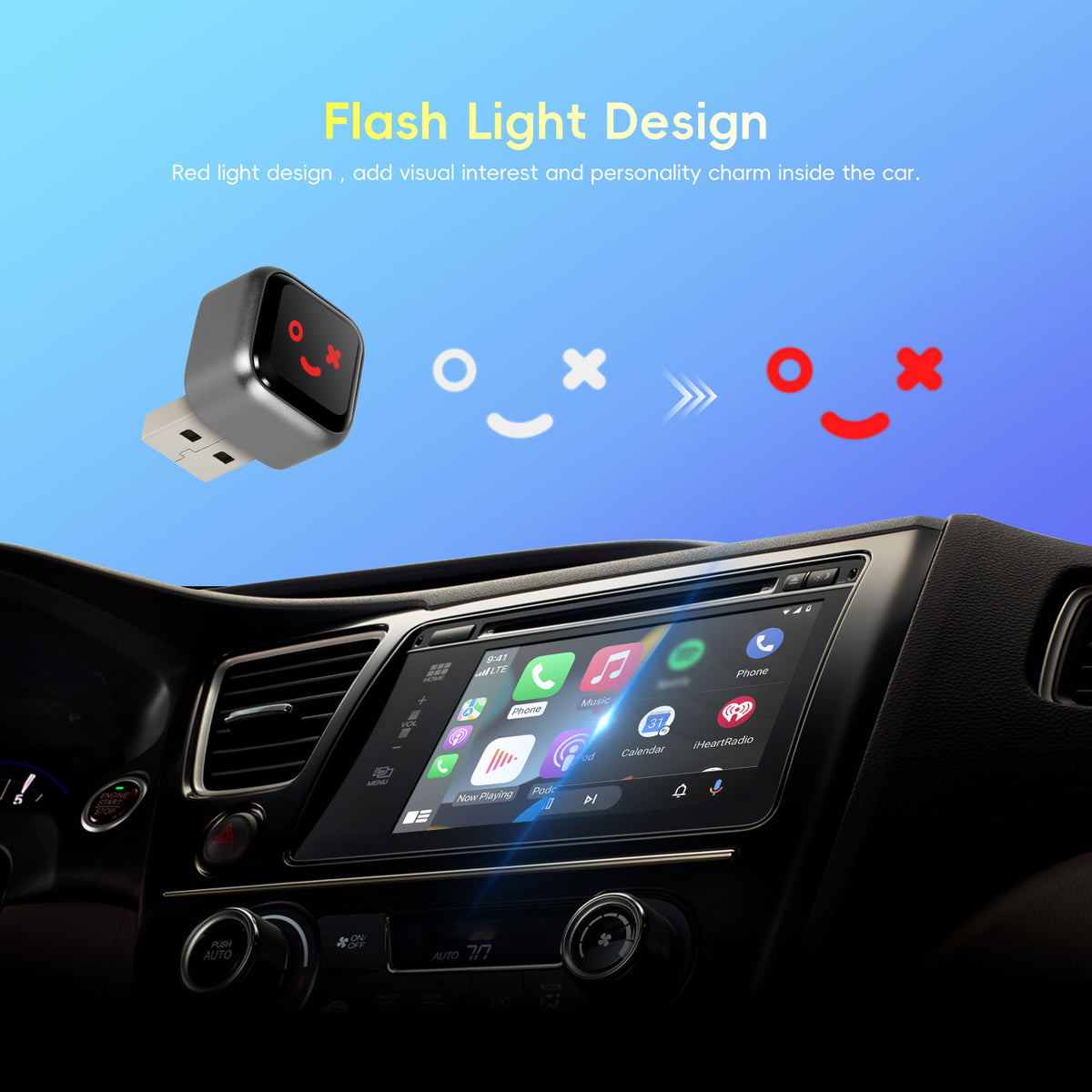 Sonorix A4390 Kabelloser Auto-Carplay-Adapter, BT 5.0, Wi-Fi 5,8 GHz