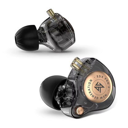 KZ EDX Pro 2 Negru – IEM dinamic de 10 mm cu microfon dual