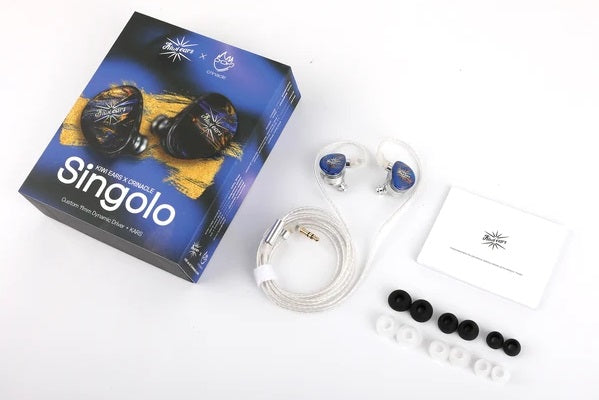 KIWI EARS x CRINCLE SINGOLO IEM Dynamic Ø11mm 32 Ohm Jack 3,5mm Albastru