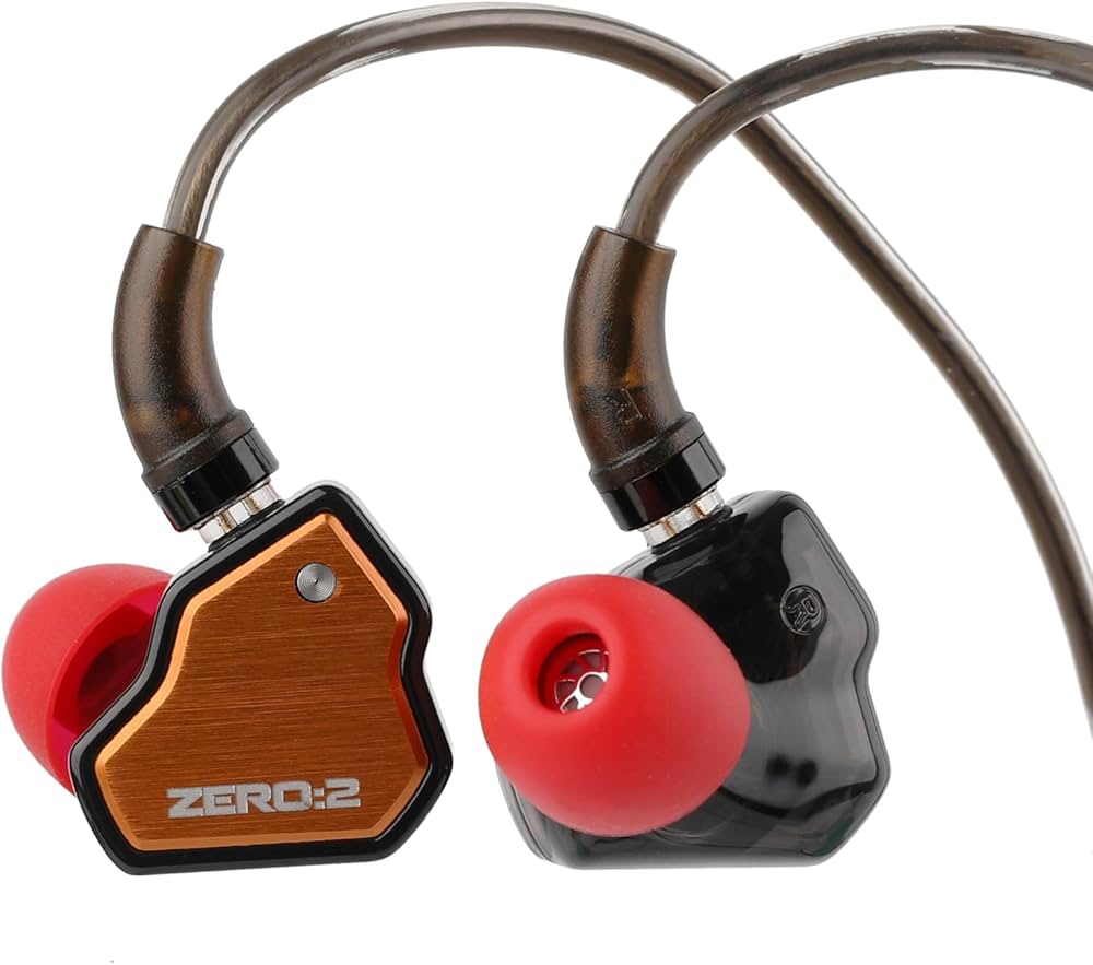 Casti 7Hz x Crinacle Zero 2, Driver dinamic de 10 mm, cablu detasabil cu fir OFC, Hi-Fi Sound, jack 3.5, IEM, Portocaliu