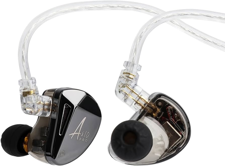 KZ AS10 PRO Earphones, 5BA+5BA, IEM, In-ear Monitor, Stereo, HiFi, Bass, for audiophile musicians, HD Microphone, Black 