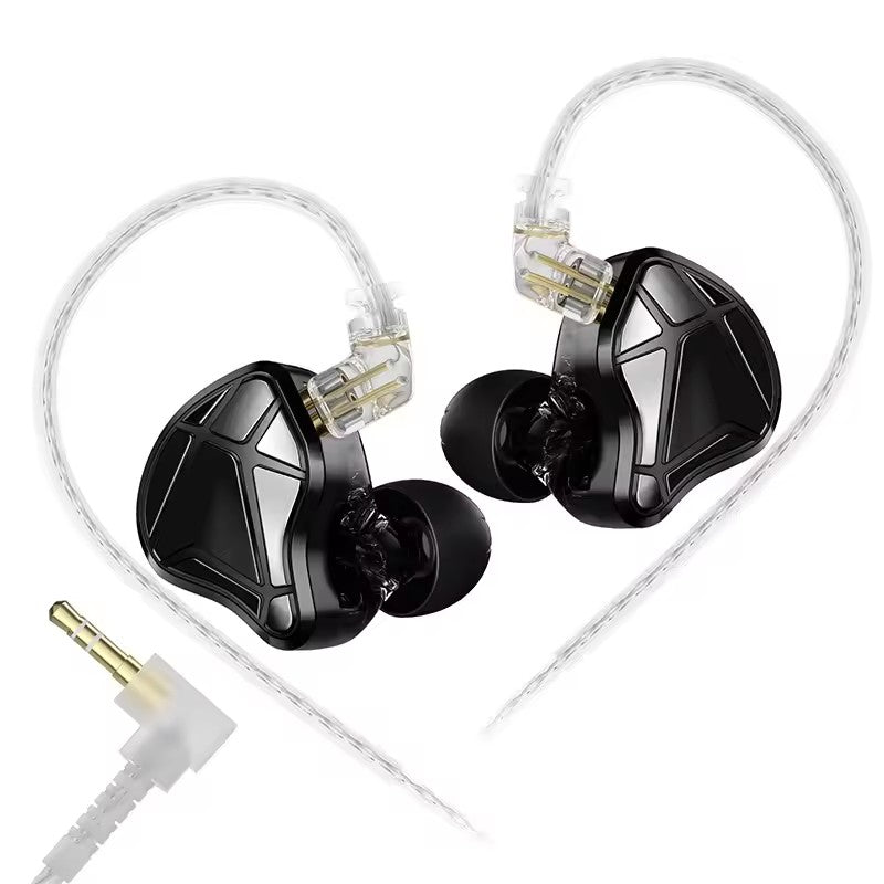 KZ Axas Gaming-Kopfhörer, mit für FPS optimiertem Mikrofon, Dual-Mikrofon, 3,5-mm-Klinkenanschluss, breitem Frequenzbereich, hoher Transparenz, starkem Bass, Schwarz