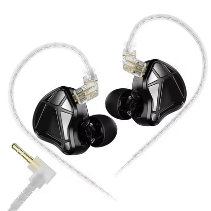 KZ Axas Gaming-Kopfhörer, mit für FPS optimiertem Mikrofon, Dual-Mikrofon, 3,5-mm-Klinkenanschluss, breitem Frequenzbereich, hoher Transparenz, starkem Bass, Schwarz
