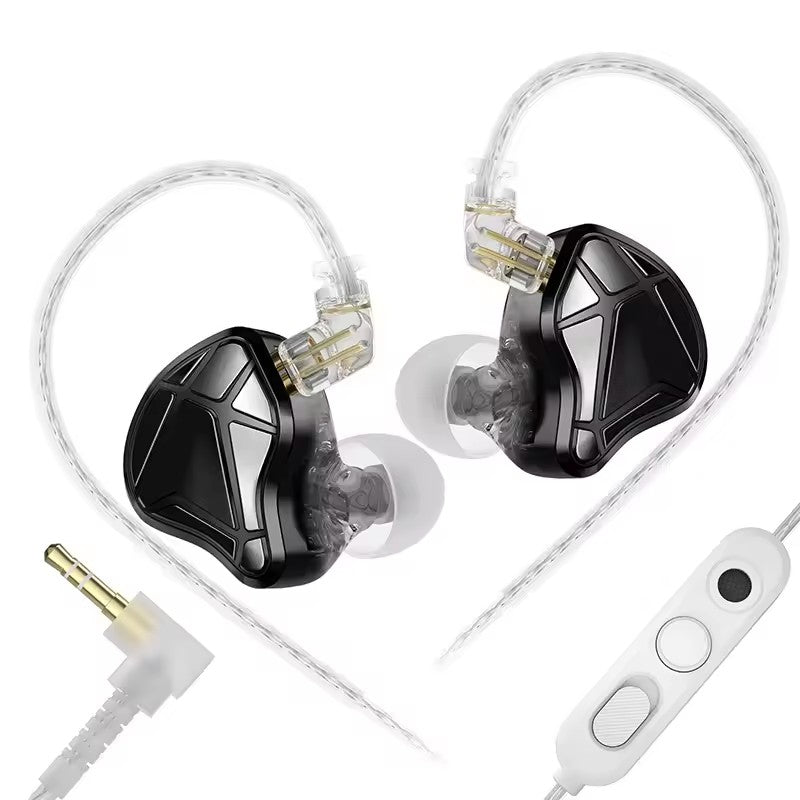 KZ Axas Gaming-Kopfhörer, mit für FPS optimiertem Mikrofon, Dual-Mikrofon, 3,5-mm-Klinkenanschluss, breitem Frequenzbereich, hoher Transparenz, starkem Bass, Schwarz