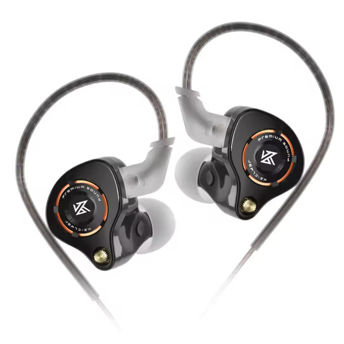 Casti KZ Eldar , Monitor intraauricular , HiFi cu un singur driver dinamic 10MM, cablu detasabil cu Microfon HD, Negru