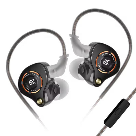 Casti KZ Eldar , Monitor intraauricular , HiFi cu un singur driver dinamic 10MM, cablu detasabil cu Microfon HD, Negru