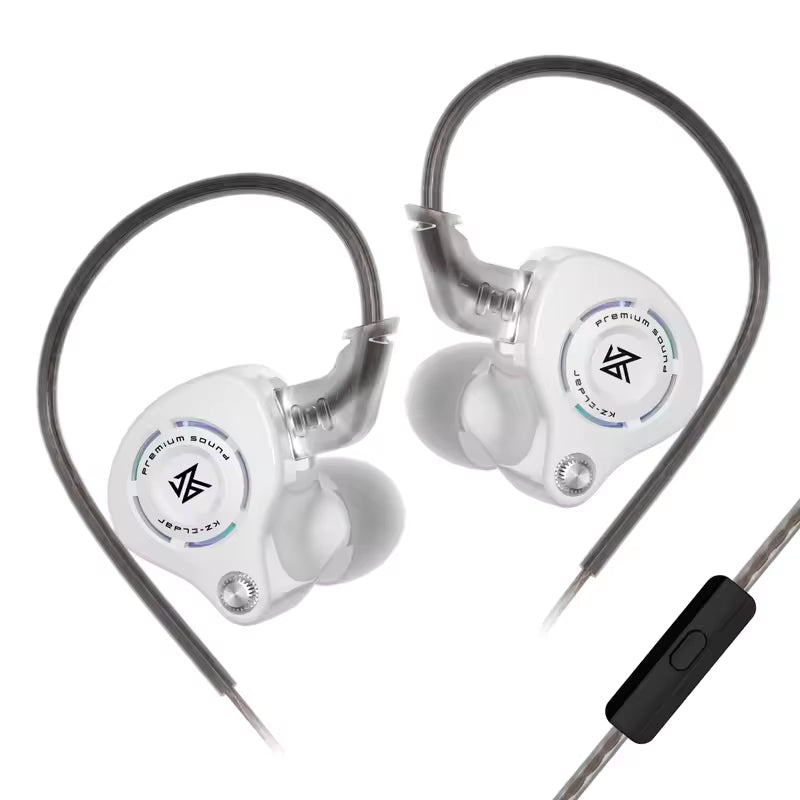 KZ Eldar Kopfhörer, In-Ear-Monitor, HiFi mit 10 mm dynamischem Einzeltreiber, abnehmbares Kabel mit HD-Mikrofon, Weiß