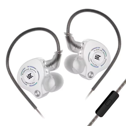 KZ Eldar Kopfhörer, In-Ear-Monitor, HiFi mit 10 mm dynamischem Einzeltreiber, abnehmbares Kabel mit HD-Mikrofon, Weiß