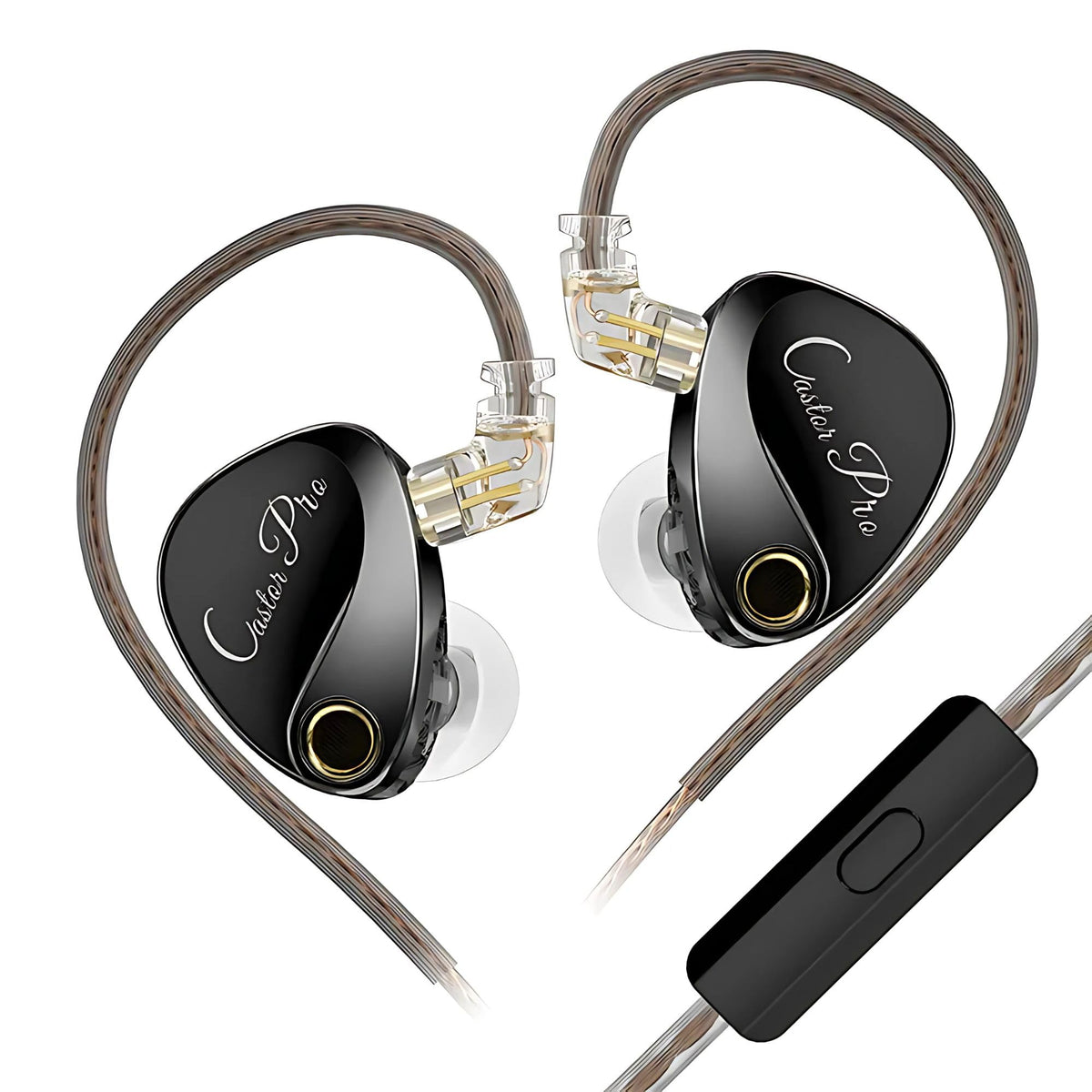 KZ Castor Pro Negru – IEM 2DD Xtra Bass cu microfon și reglaj