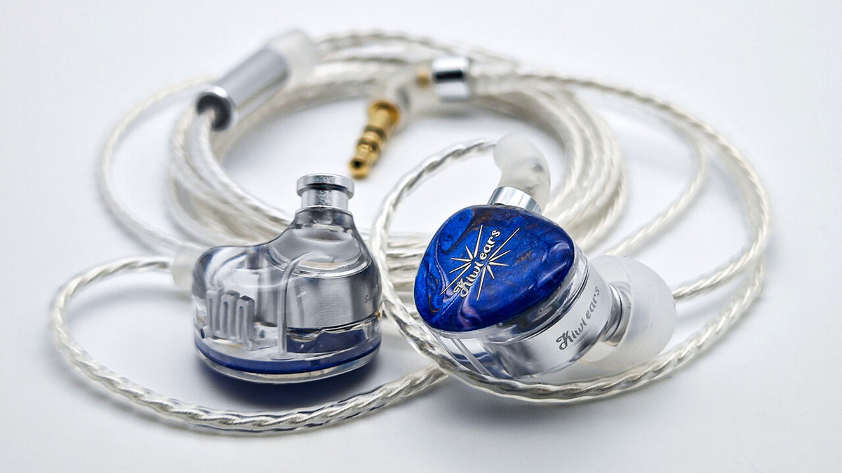 KIWI EARS x CRINCLE SINGOLO IEM Dynamic Ø11mm 32 Ohm Jack 3,5mm Albastru