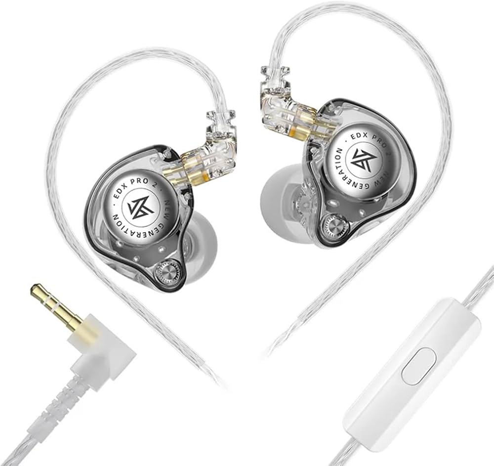 Casti KZ EDX PRO 2 , Super Dinamic Liniar Drive 1DD de 10mm, Cablu detasabil cu Jack 3.5mm, CU Microfon HD Dual, Cristal
