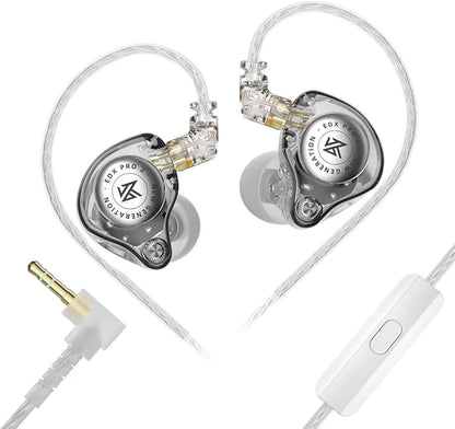 Casti KZ EDX PRO 2 , Super Dinamic Liniar Drive 1DD de 10mm, Cablu detasabil cu Jack 3.5mm, CU Microfon HD Dual, Cristal
