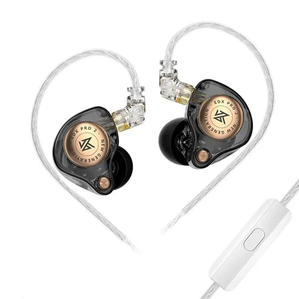 KZ EDX Pro 2 Negru – IEM dinamic de 10 mm cu microfon dual
