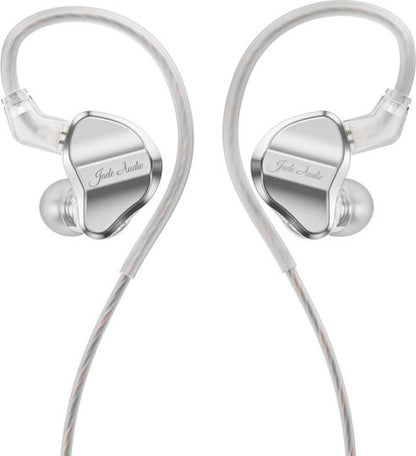 FiiO JadeAudio JD1 Kopfhörer, 10-mm-LCP-Dynamiktreiber, Hi-Fi Res, USB-C-Kabel mit integriertem DAC und HD-Mikrofon, Silber