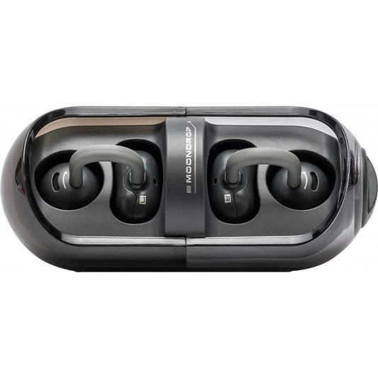 Moondrop Pill Kopfhörer, Bluetooth 6.0, Open Ear OWS, IPX4, Open Ear Clip, Wireless Hi-FI mit integriertem AI ENC, Android- und iOS-App, Schwarz