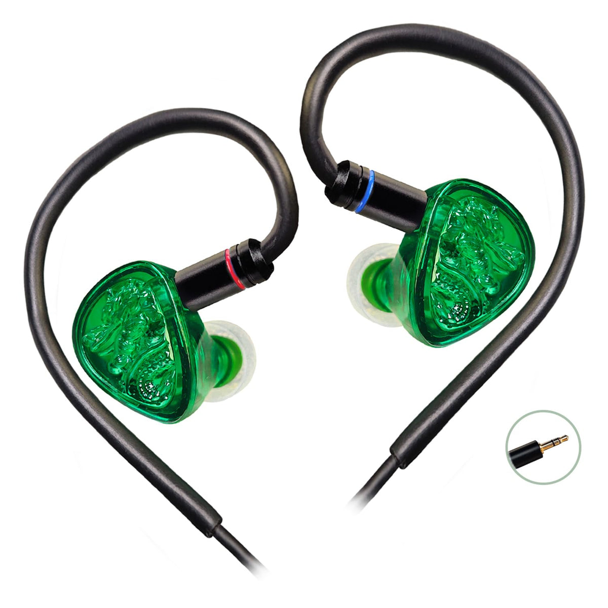 Casti TANGZU Wan'er S.G II Jade Dragon X Audione, Monitor, Gaming IEM, HiFi, Versiune Balanced edition de 10mm Dinamic Driver, Cablu Premium detasabil, Jack 3.5mm, Fara Microfon, Verde Cristal