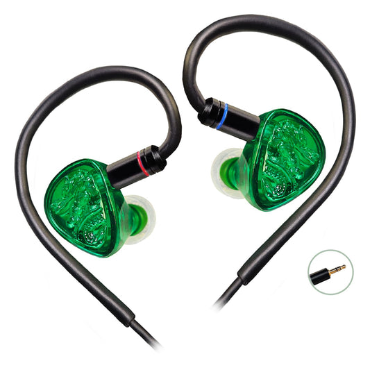 TANGZU Wan'er S.G II Jade Dragon X Audione, Monitor, Gaming IEM, HiFi, 10mm Dynamischer Treiber Balanced Edition, Abnehmbares Premium-Kabel, 3,5-mm-Klinke, Ohne Mikrofon, Kristallgrün