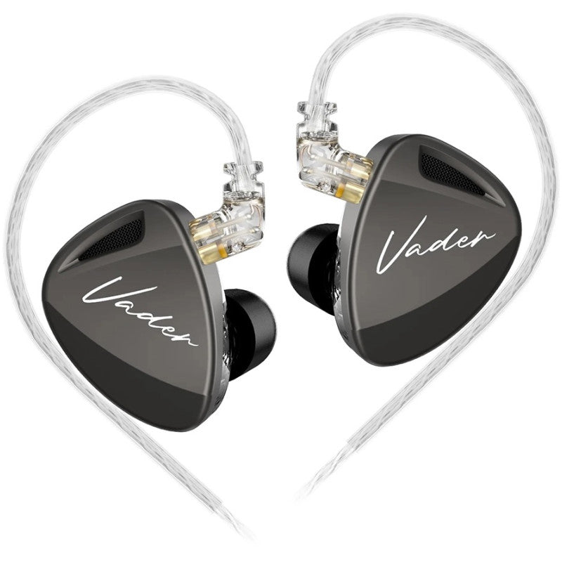 Casti KZ Vader, Triple Driver cu monitor in-ear 3DD, HiFi IEM cu 4 niveluri de reglare, versiune echilibrata, sport cu fir, Microfon HD, Negru