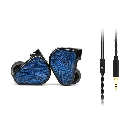 TRUTHEAR x Crinacle Zero BLUE2 In-Ear-Kopfhörer, dualer dynamischer Treiber, abnehmbares Kabel mit und ohne Mikrofon, IEM, Hi-Fi-Bass, Schaumstoff-Ohrstöpsel, Blau