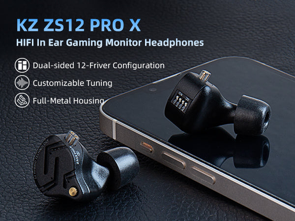 KZ ZS12 Pro X – IEM hibrid 1DD + 5BA cu microfon și reglaj