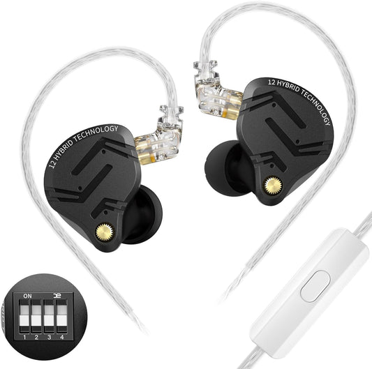 KZ ZS12 Pro X – Hybrid-IEM 1DD + 5BA mit Mikrofon und Tuning-Schaltern
