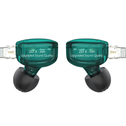 Casti KZ ZST X ,1BA+1DD ,Unitate hibrida ,intraauriculare ,HIFI Bass Sports , Microfon, Cyan