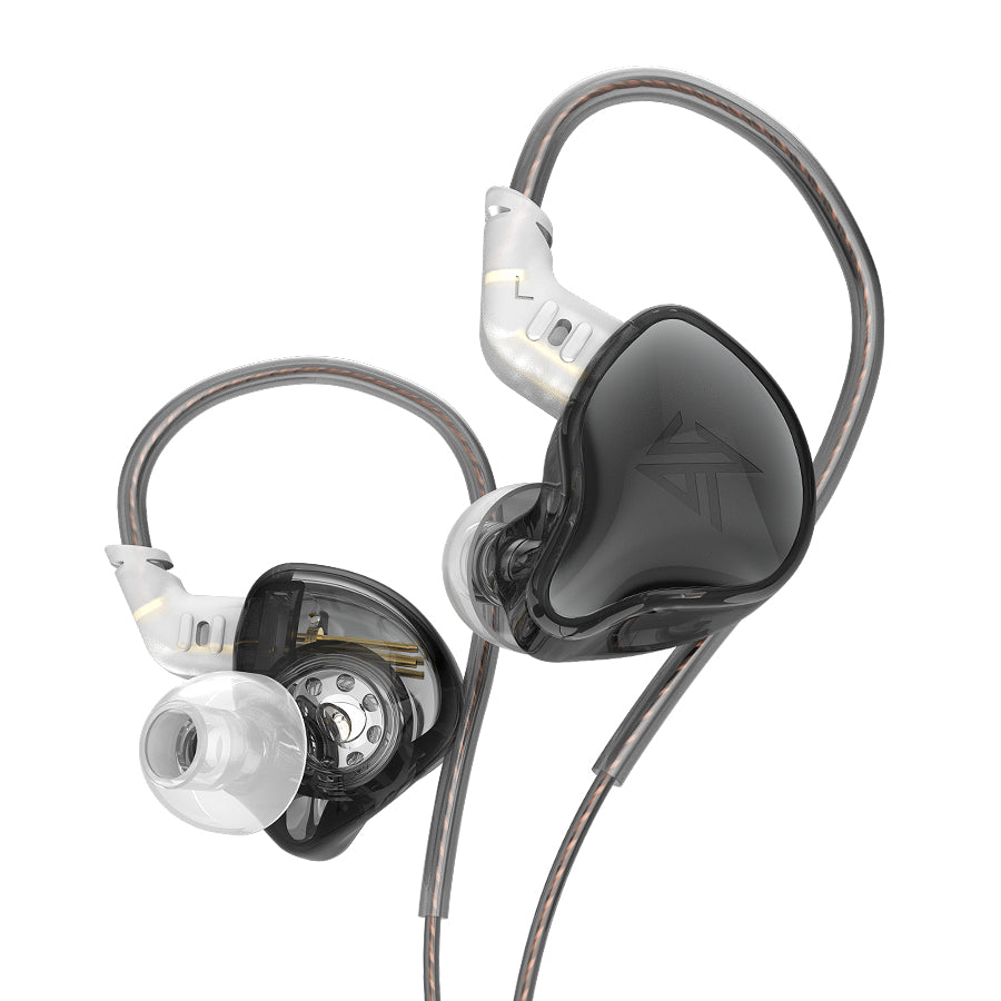 KZ EDC Headphones Dynamic, bass HIFI, with in-ear monitoring, sports with noise cancellation, Microphone, Black