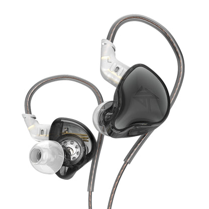 KZ EDC Headphones Dynamic, bass HIFI, with in-ear monitoring, sports with noise cancellation, Microphone, Black