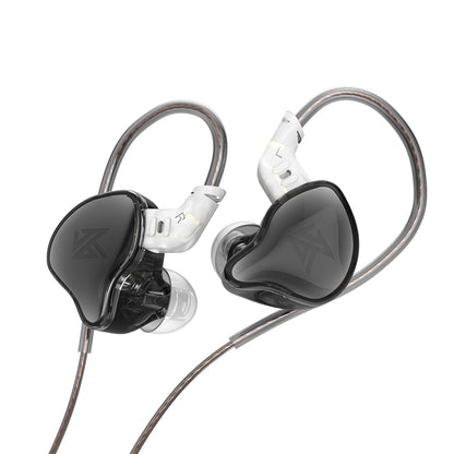 KZ EDC Headphones Dynamic, bass HIFI, with in-ear monitoring, sports with noise cancellation, Microphone, Black