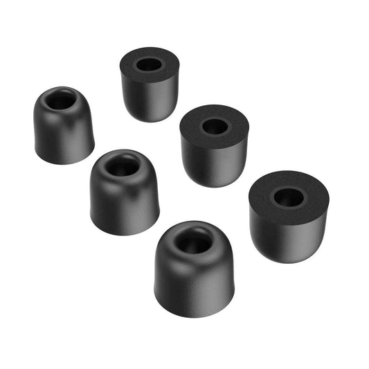 Set of 3 KZ plugs, memory foam sponge, Black 