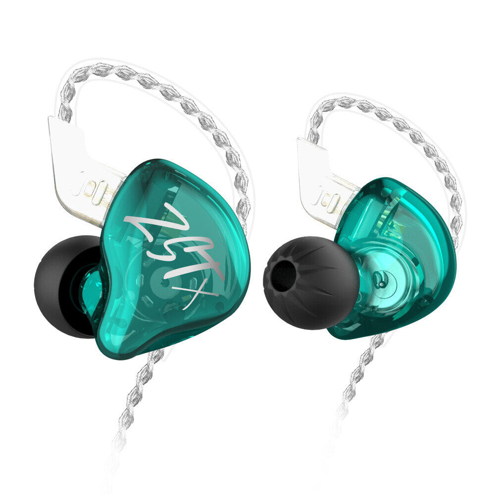 Casti KZ ZST X ,1BA+1DD ,Unitate hibrida ,intraauriculare ,HIFI Bass Sports , Microfon, Cyan