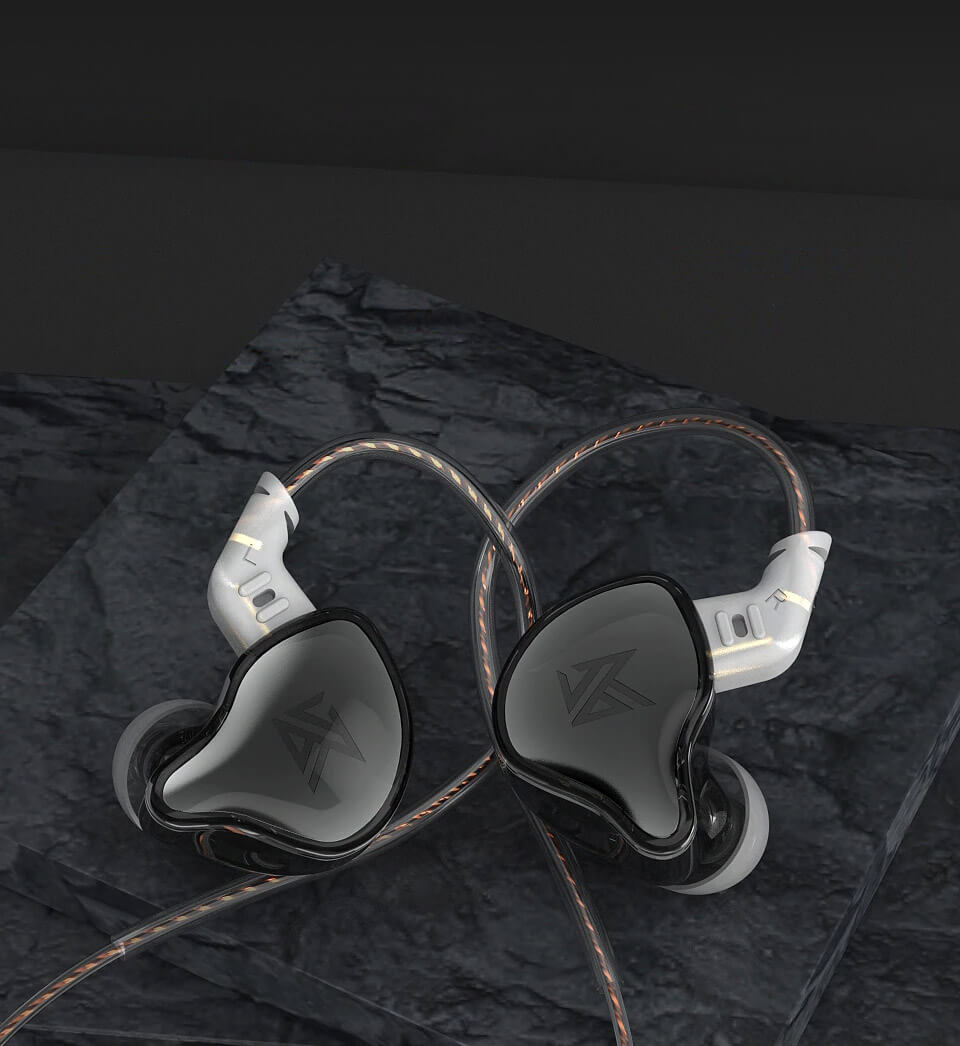 KZ EDC Headphones Dynamic, bass HIFI, with in-ear monitoring, sports with noise cancellation, Microphone, Black